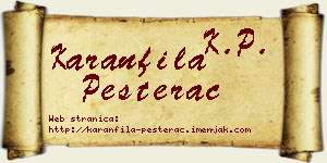 Karanfila Pešterac vizit kartica